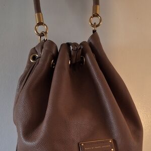 Marc by Marc Jacobs Brown Leather Drawstring Bag